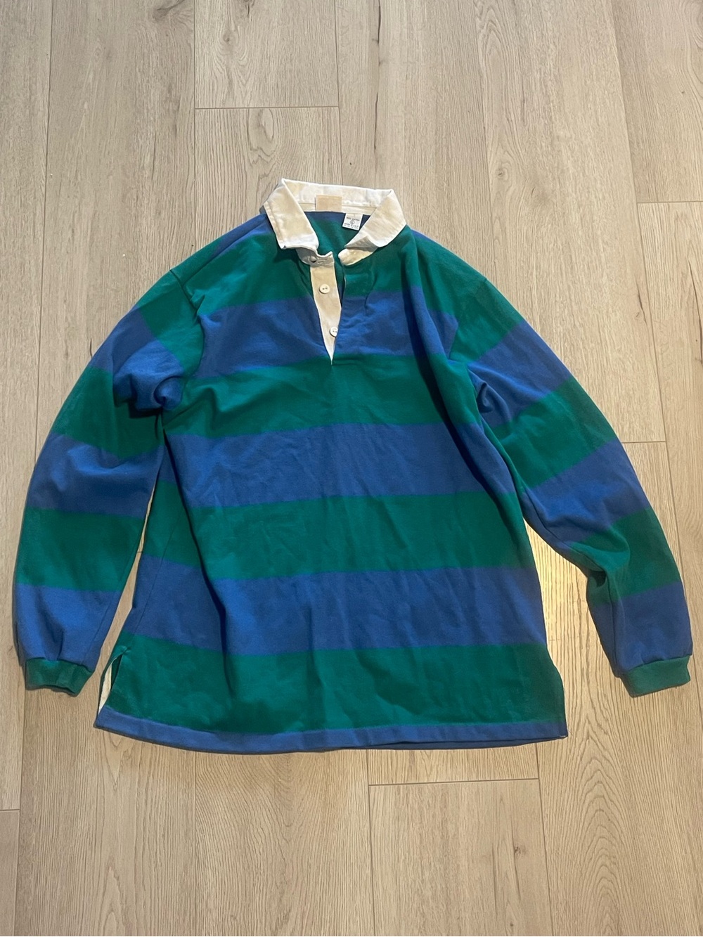 Vintage Jason Matthews 100% Cotton Striped Rugby Shirt